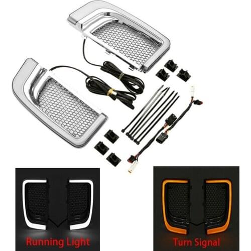 Motorcycle Fairing Lower Grills LED Turn Signal For Harley CVO Limited FLHTKSE Road Street Electra Glide Ultra Touring 14-20