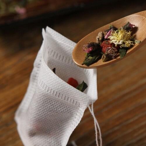 500/1000 Pcs Disposable Tea Bags Empty Tea Bags with String Heal Seal Bag for Tea Bags Non-woven Fabric Paper Teabags Teaware