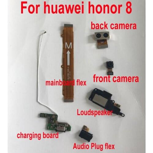 Original Front Rear Back Camera Mainboard Flex Cable For Huawei Honor 8 FRD-L19 Charging board Loudspeaker Headphone Audio Plug