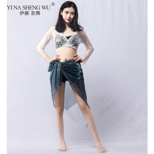 New Sexy Performance Clothing Women Belly Dance Short Lace Top Oriental Hip Scarf Style Scarf Belly Dance Profession 2 Colors
