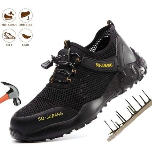 Indestructible Safety Work Shoes Mens Breathable Steel Toe Cap Boots Puncture-Proof Comfortable Breathable Protection Sneakers