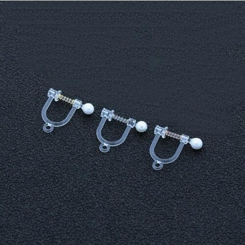 10PCS Spring Resin Ear Clip Transparent Ear Clip For Jewelry Making Clear U-shaped Earrings For Jewelry Making