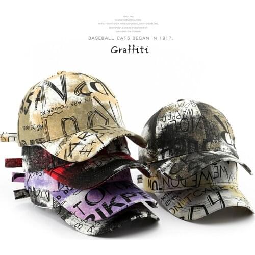 SLECKTON 100% Cotton Hip Hop Baseball Cap for Men and Women Casual Graffiti Snapback Hat Unisex Fashion Hats Summer Peaked Caps