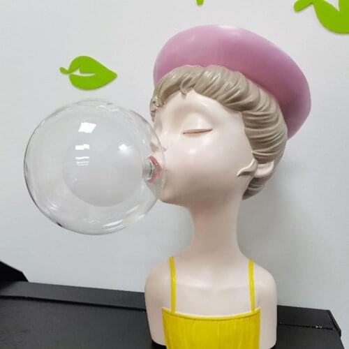 Modern Resin Glass Globe Cute Girls Table Lamp for Dining Room Living Room Bar Kids Sleeping Led Night Lights Bedroom Desk Lamp