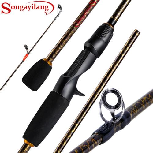 Sougayilang Lure Fishing Rod Golden 1.8- 2.4m 5 Section Carbon Fiber Travel Spinning/Casting Fishing Rod Carp Rod Fishing Tackle