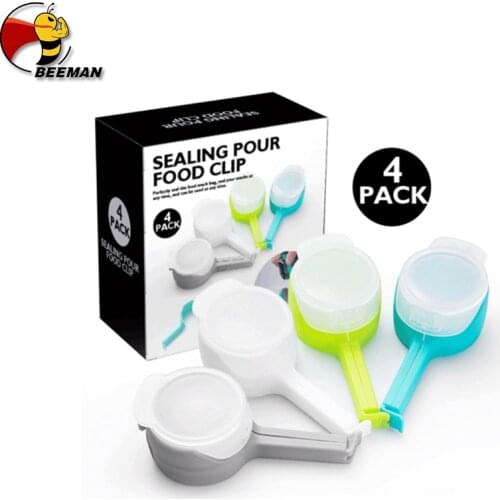 Beeman Snack Sealer Sealing Clip Pour Food Storage Bag Clip Fresh Keeping Sealer Clamp Plastic Helper Food Saver Kitchen Tools