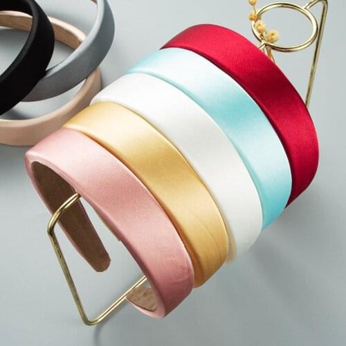New Solid Stain Spong Headband Smooth Non-slip Wide Hair Hoops Elegant Candy Color Simple Women Hairbands Hair Accessories