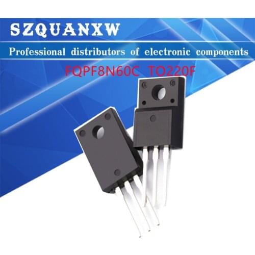 10pcs/lot New FQPF8N60C 8N60C 8A 600V TO-220 MOS FET FQP8N60C