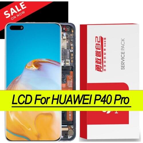 100% New Original 6.58'' AMOLED Display with frame for Huawei P40 Pro Full LCD Touch Screen Digitizer Assembly Repair Parts