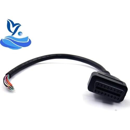 16 Pin Car Diagnostic Interface Tool Adapter OBD 2 OBD2 16pin Female Connector To Extension OBD 2 Opening OBD Cable