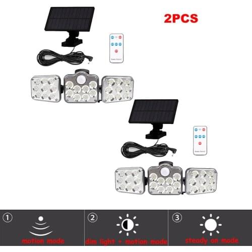 2pcs 138 led seperable remote Bulb Solar Light Outdoor Waterproof Emergency Camping Garden Lighting Solar Lamp motion sensor rem