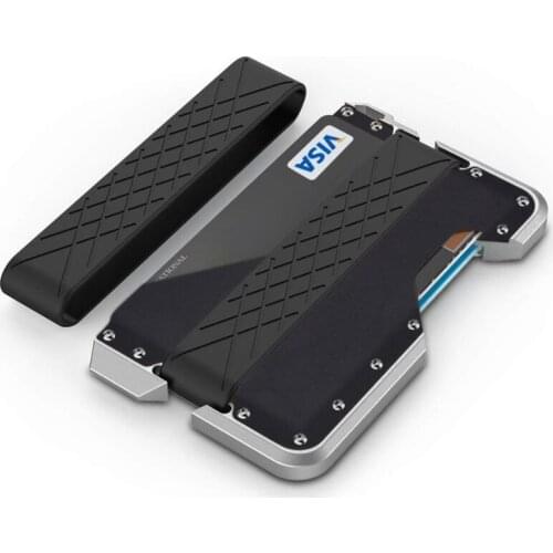 2020 Aluminum Credit Card Holders Mini Crazy horse Cow leather RFID Blocking Wallet Business ID Bank Cardholder Men Women Purse