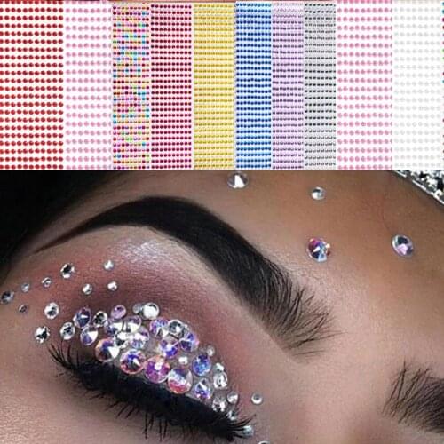 437 Pcs/sheet 3D Diamond Face Jewels Eyeshadow Stickers Self Adhesive Face Body Eyebrow Diamond Nail Stickers Decals Decoration
