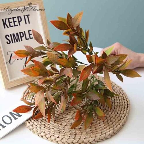 6 Branch Artificial Begonia Flower Plants Leaf Primer Grass Wedding Road Special Fake Flower Materials Home Decor Green Plastic
