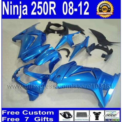 7 gifts free road Fairing for Kawasaki 2008 2012 2013 ninja 250R metal blue ZX250R EX250 EX250R 08 09 10 11 13 fairings kit