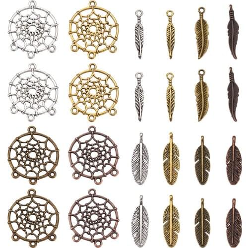 96pcs/Set Tibetan Vintage Antique Bronze Alloy Chandelier Components Links Dangle Earrings Connector Charms for Jewelry Making