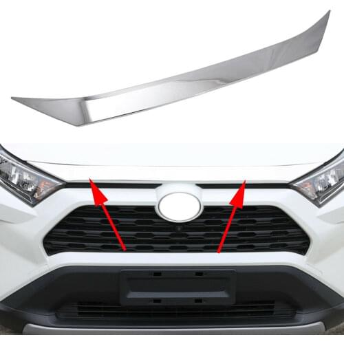 Chrome Bumper Hood Grill Grille Sill Guard Lid Cover Bonnet Molding Trim Accessories Fit For Toyota RAV4 2019 2020