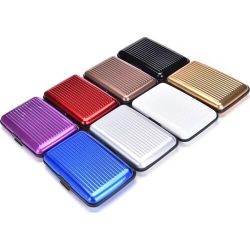 Aluminum Business Shiny Metal Cardholder Box Card Holders & Note Hold Card Waterproof Credit Card ID Holder Case for Men Women