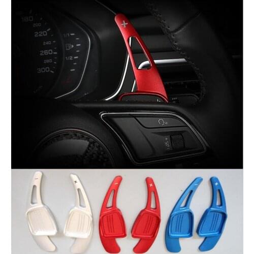 DEE Aluminium steering wheel DSG paddle shifters for AUDI A3 A4L A5 A8 S3 S5 SQ5 R8 Q7 TT TTS 2015+ Car Paddle Gearbox Stickers