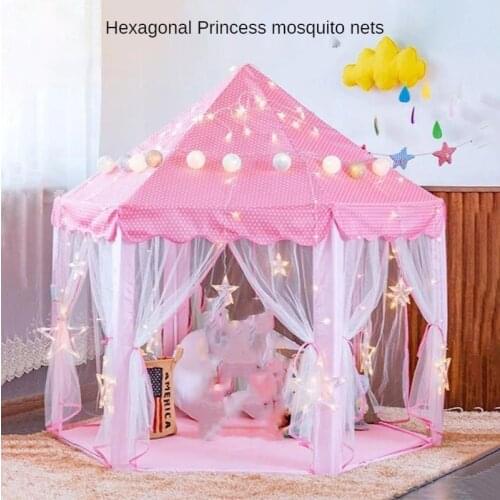 Baby Play House Hexagonal Childrens Tent Household Portable Folding Toy Storage Parent-Child Interaction Princess Castle