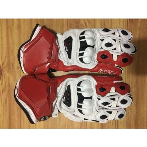 New Red Colors 100% Genuine Leather Motorcycle Long Gloves Moto GP M1 Racing Driving Motorbike Cowhide Gloves