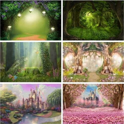 Spring Flower Jungle Forest Wonderland Dreamy Nature Scenery Baby Birthday Backdrop Photography Background For Photo Studio Prop