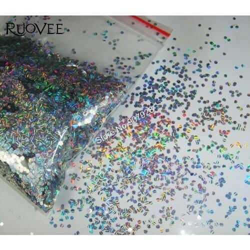 1.5mm 060inch Strip Holograph Silver Hexagon Flake Spangle Shape nail glitter for Gel polish acrylic and Makeup decoration