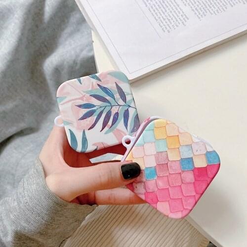 Gradient Fish Scales Earphone Cases for Xiaomi MI Air 2 SE Case Matte Plastic Charging Box air2se Protect Accessories Cover