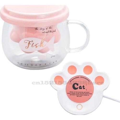 Cats Claw Thermostat Heater Electrically Insulated Non-slip Coffee Milk 55 Degrees Constant Temperature Heating Glass Cup