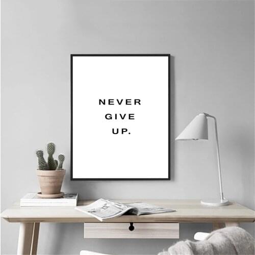 Minimalist Motivational Quotes Never Give Up Wall Art Canvas Posters And Prints Minimalist Painting Modern Picture Home Decor