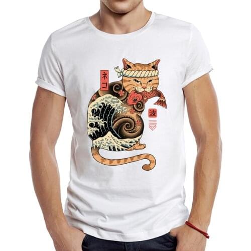 2021 Mens New Fashion Catana Wave Design Short Sleeve T-Shirt Cool Printed Tops Hipster Tee Shirts