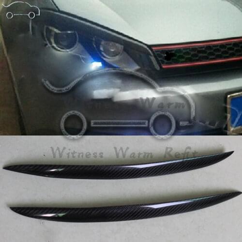 Carbon fiber Headlights Eyebrow Cover Light eyebrow for Volkswagen Golf 6 MK6 G R Rline Car Styling