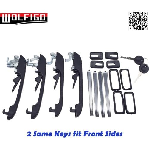 New Car Door Handles Lock W/ Keys Outside Exterior Front Rear Left Right For VW Golf MK1 MK2 Jetaa MK2 191837205A,191837206A