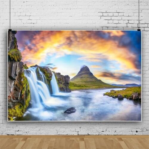 Natural Scenery Sunset Beautiful Background for Portrait Photography Backdrops Video Photocall Photo Studio