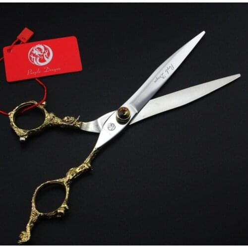 Fast shipping New design professional 7 inch gold Japan 440C hair scissors hairdressing cutting scissors with leather case