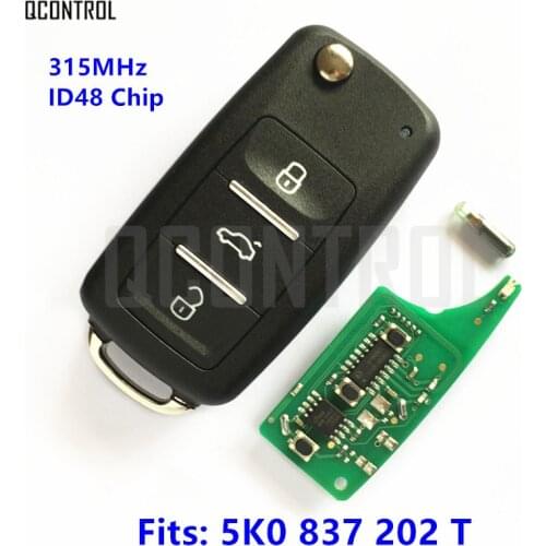 QCONTROL Remote Key suit for VW/VOLKSWAGEN Part Number 5K0837202T / 5FA010180-61