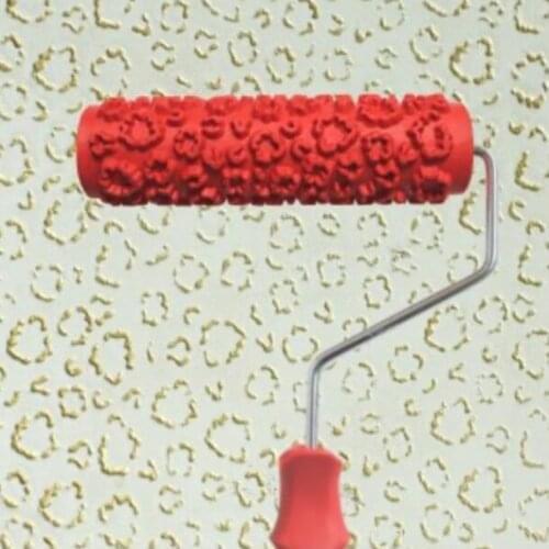 DIY Paint Roller Wood Grain Embossed Wall Art Roller Brush Pattern Embossing Cylinder Painting Roller with Rubber Handle