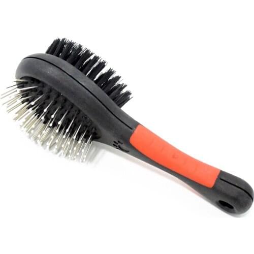 Grooming brush for dogs, cats and small animals in double face