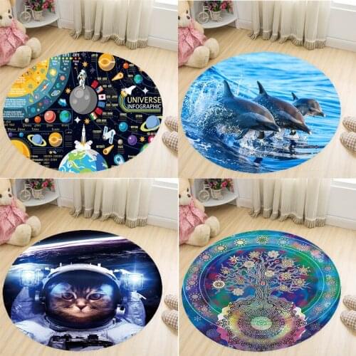 Funny Space Whale round area rug circle rug carpets for bed room large girls room rug rugs for bedroom bedroom decor carpet mat