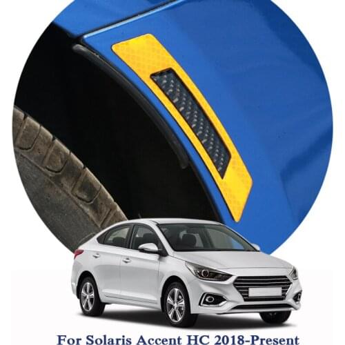 For Hyundai Solaris Accent HC Tuscon Tiguan IX45 Wheel Eyebrow Reflective Stickers Strip Decal Tape Safety Warning Waterproof