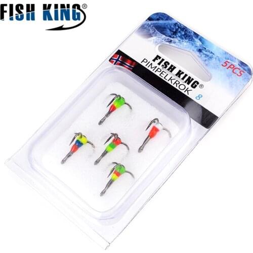 Treble hooks fishing hook road 5pcs ice bait bait multi-color optional Hook tackle fishing gear wholesale box Carp Hook