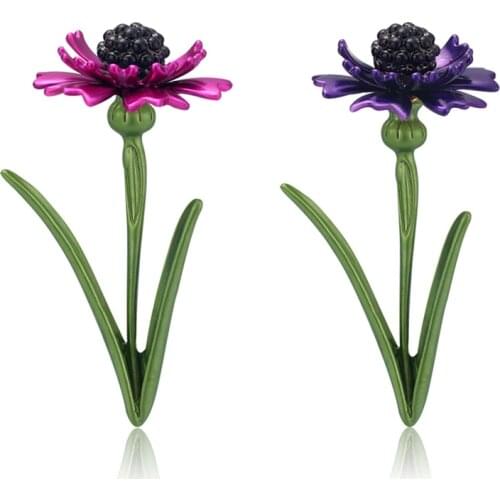 Vintage Women Cornflower Brooches Elegant Flower Pin Wedding Bouquet Brooch For Girl Party Dress Coat Jewelry Accessories