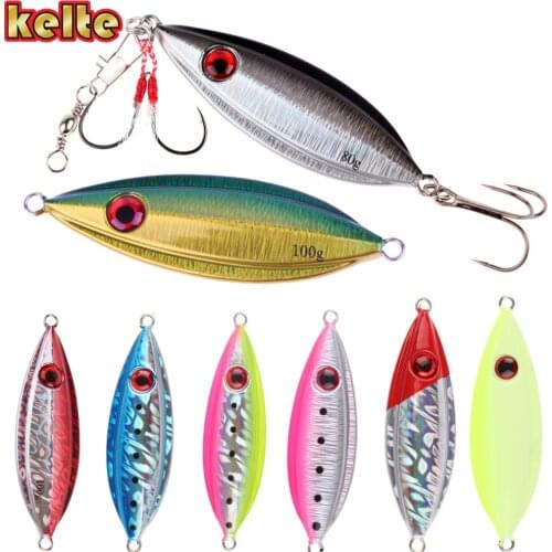 Japan Lure Casting slow jig Metal jigging Fishing Lure40g 60g 80g100g Artificial bait Pike Sea Bass Mahi Mahi Mackerel