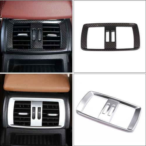 For BMW X3 F25 2011-2017 Car Interior ABS Carbon Fiber Rear Air Conditioning Vent Frame Trim Accessories For X4 F26 2014-2017