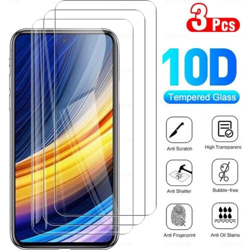 For Poco X3 Pro 3pcs front scratch resistant screen protector for poco x 3 3x pro full cover screen protector scratch proof