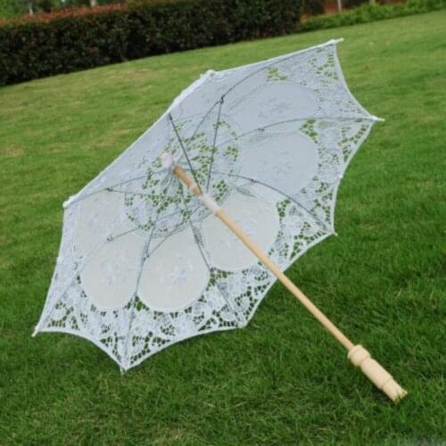 Cotton Lace Wedding Umbrella Western-style Decorative Parasol Elegant Lace Umbrella Wedding Photography Ornament