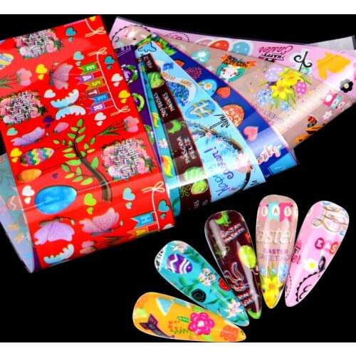 10PCS Mix Nail art transfer foil Sticker ongles decoration nail art decals Design For Nails wraps DIY Set