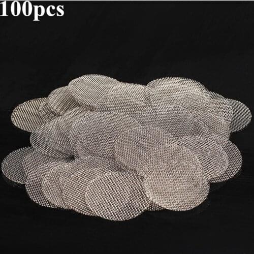 100pcs 20mm Stainless Steel Pipe Screen For Shisha/Hookah/Chicha/Narguile Metal/Glass/Wood Water Smoking Tobacco Pipe Filters