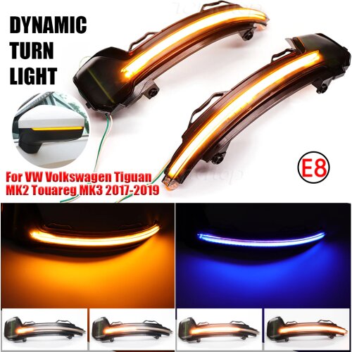 12V Led Lights Free Shipping For VW Tiguan MK2 2017 2018 2019 Touareg MK3 2019 Dynamic Turn Signal LED Rearview Blinker Light