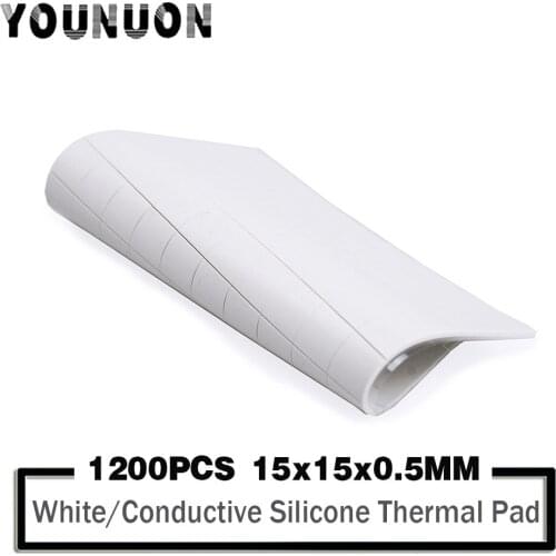 1200PCS 15x15x0.5mm 15mmx0.5mm Thermal Conductivity Thermal Pad GPU CPU Heatsink Cooling Conductive Silicone Pad